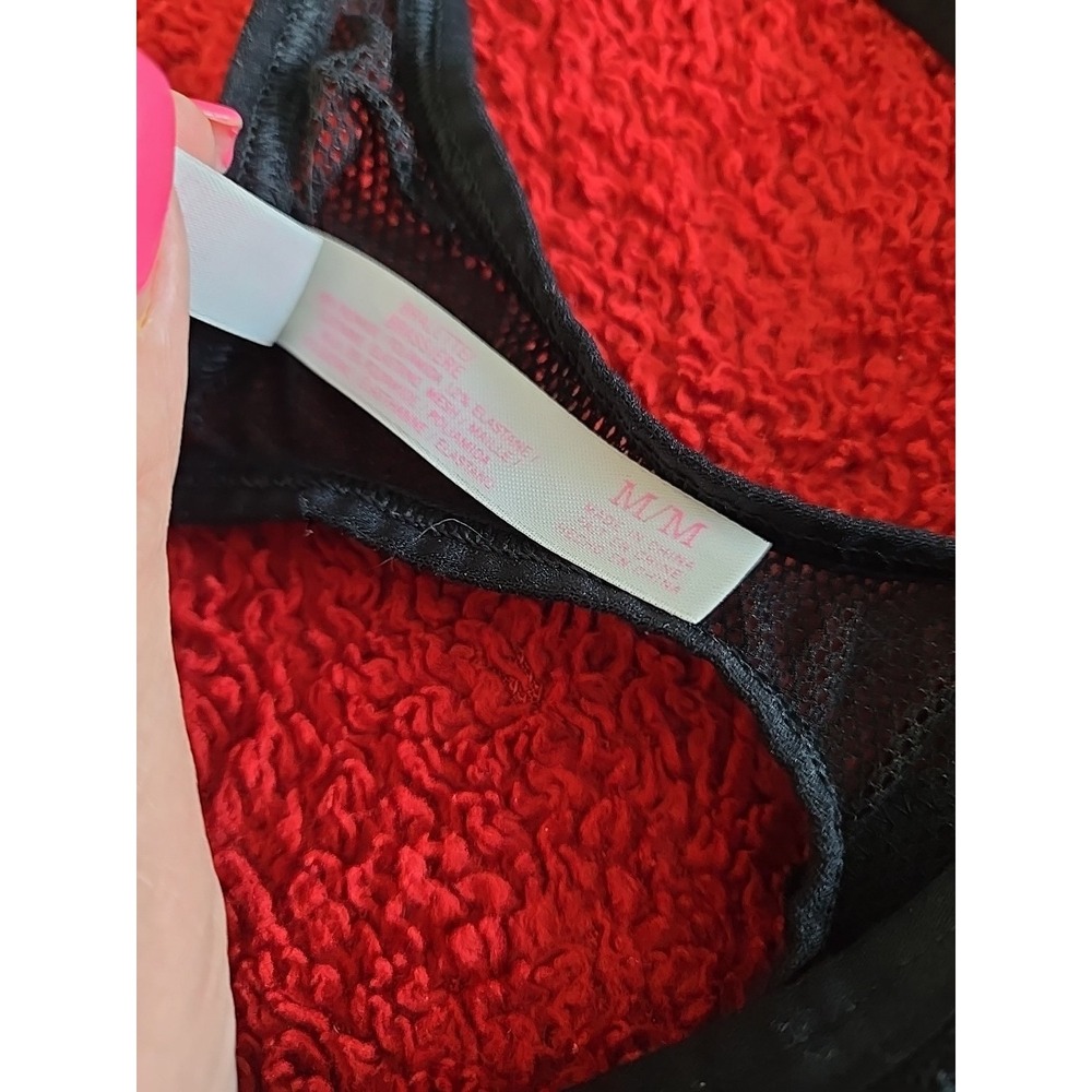 Victoria Secret Pink Bralette Med Black lace Racerback - Picture 3 of 9